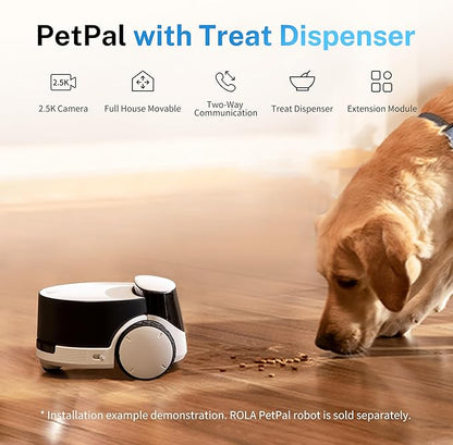 Enabot EBO ROLA Treat Dispenser Module for ROLA PetPal: Treat Toss, No Food Jamming Design, Airtight, Freshness-Locking, Remote App Control, Exclusively Designed for ROLA PetPal Smart Robot