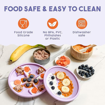 Awoo Flying Saucer Toy - 3-in-1 Silicone Dog Treat Puzzle, Lick Mat and Slow Feeder - for Wet and Dry Food - Dishwasher Safe Pet Toy - Enrichment Game for Dogs up to 30 lbs - Small (Lavender)