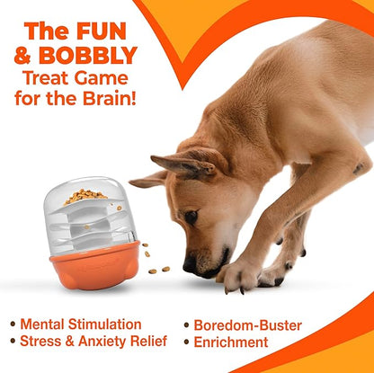 Nylabone Boop-N-Bobble Interactive Puzzle Toy & Treat Dispenser for Dogs, Mental Stimulating Dog Enrichment Toys, Treat Ball with 3 Customizable Challenge Levels