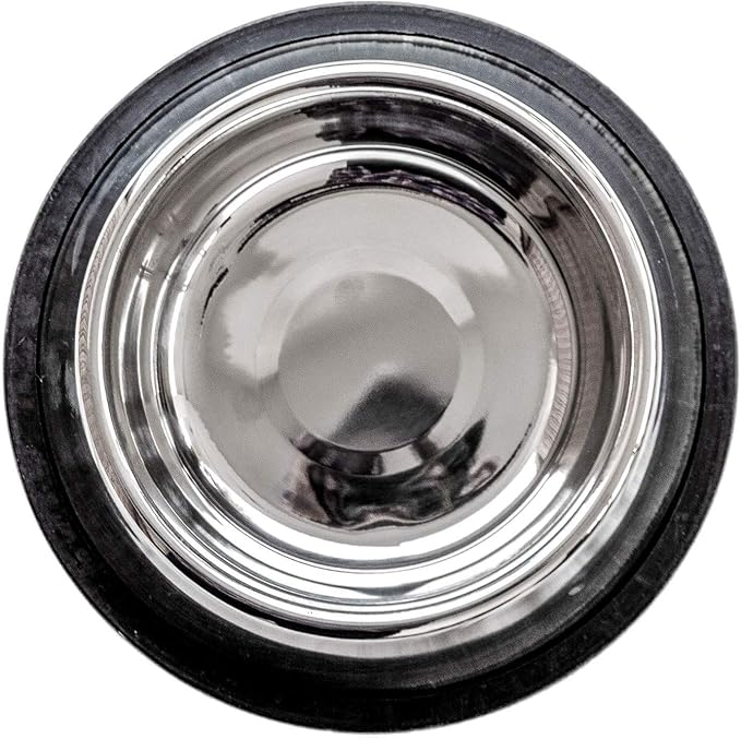 Patch & Marshall Stainless Steel Dog Bowls with Anti-Skid Ring | XL Set of 2 | 1600 ml Water or 900 g Food Capacity per Bowl | 54 Fl Oz | Pet Feeding Bowls