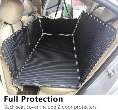 Back Seat Extender for Dogs, Dog Car Seat Cover, Back Seat Bridge Gap Filler, Non-Inflatable Car Camping Mattress Bed, Dog Hammock for Truck SUV (Black)