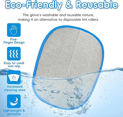Magic Brush Pet Hair Removal Glove for Cats & Dogs, Ectrostatic Five-Finger Fur Remover, The Magic Brush Pure Path Grooming Remover Glove for Laundry, Carpet & Car Seat (Blue & Yellow)