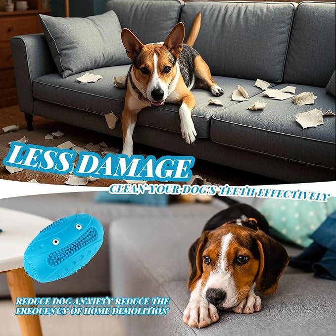 Indestructible Chew Toys for Aggressive Chewers - Durable, Squeaky, Large Toys for Big Dogs (Blue)