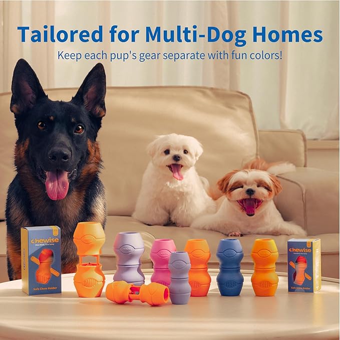 Chewise Bully Stick Holder, Improved Bully Sticks Holder, Ultimate Secure Heavy Duty, BPA-Free Safety Device to Prevent Choking, Fits Various Bully Sticks and Dog Sizes