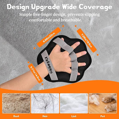 Pet Hair Removal Glove for Dog and Cat, Upgraded 5-Finger Electrostatic Pet Hair Remover, Reusable and Easy Cleaning, Effortlessly Remove Hair from Clothing, Couch, Carpet, Car Seat and Furniture