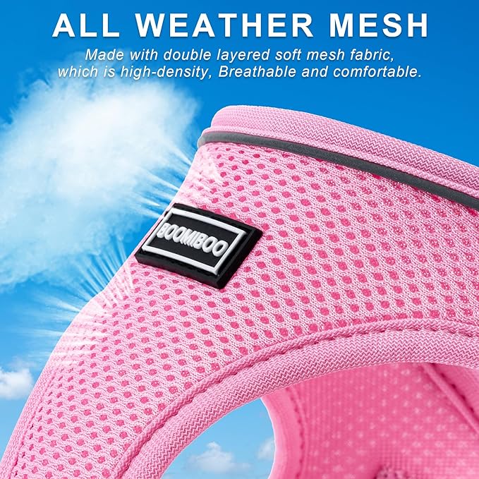 Dog Harness with Leash Set, No Pull Adjustable Reflective Step-in Puppy Pet Vest Harnesses for Small Medium Large Dogs and Cats,Grey M