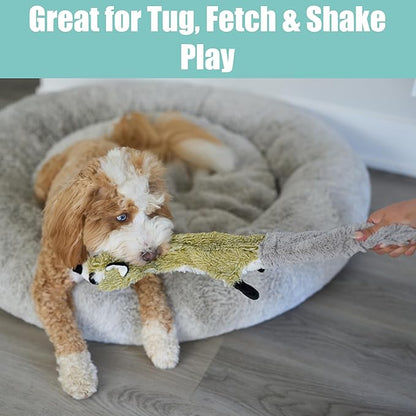SPOT Skinneeez Raccoon 23 Inch Stuffing-Free Dog Toy – Soft Plush Tug Toy with Two Squeakers for Medium and Large Dogs – Mess-Free Interactive Chew Toy
