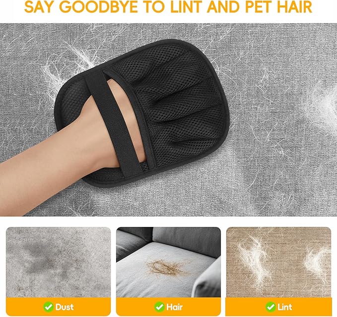 2 Pcs Pet Removal, Magic Brush Electrostatic Pet Remover, Reusable Dog Cat Fur Remover Mitt, Pet Grooming Cleaning, Pet Cleaner Removal Tool for Couch, Furniture