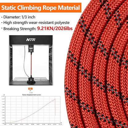 NTR Heavy Duty Large Dog Leash, 30FT Reflective with Swivel Lockable Hook and Comfortable Padded Handle, Puppy for Walking, Hunting, Camping, Backyard Small Medium Dogs, Red