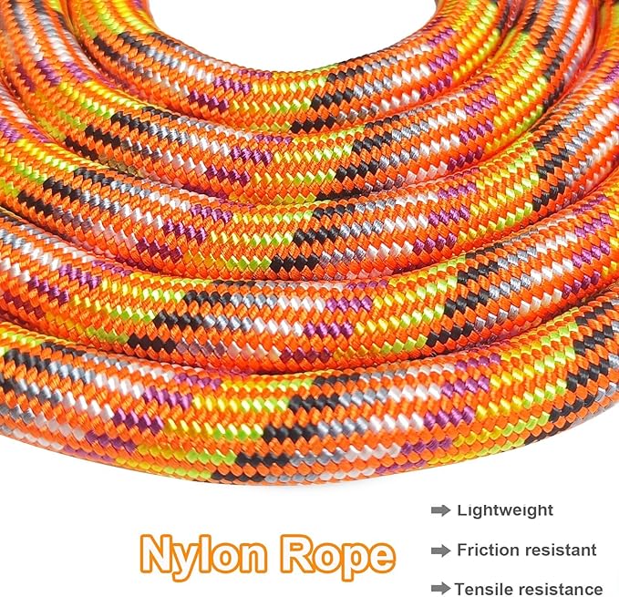 MayPaw Heavy Duty Rope Dog Leash, 3/4/5/6/7/8/10/12/15 FT Nylon Pet Leash, Soft Padded Handle Thick Lead Leashes for Large Medium Dogs (Colorful, 1/2" * 6')