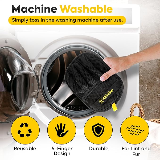 Pet Hair Removal Glove for Dogs & Cats | Upgraded Reusable Electrostatic Grooming Glove with Bonus Shedding Brush & Detangling Comb | Hair Remover for Clothes, Sofa, Carpet, beds, & Car Seats