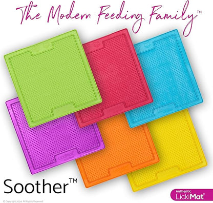 LickiMat Classic Soother, Cat Slow Feeder Lick Mat, Boredom Anxiety Reducer; Perfect for Food, Treats, Yogurt, or Peanut Butter. Fun Alternative to a Slow Feed Cat Bowl or Dish, Green