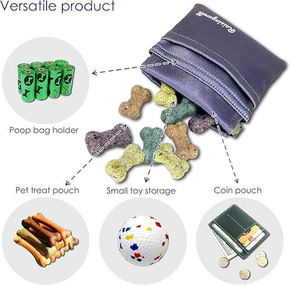 Raisingwell Dog Treat Pouch, Pocket Sized Pet Training Pouch, Hand Free Purple Dog Walking Bag with Carabiner, Self-Closing Pet Feed Snack Reward, for Puppy Travel or Outdoor Use, NanoPTC