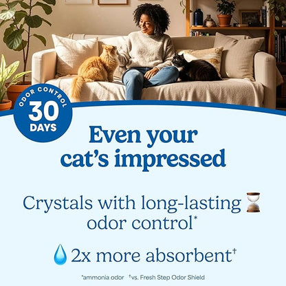 Fresh Step Clean Care Crystal Cat Litter, Lightweight with Febreze Freshness and Long-Lasting Odor Control, Low Dust, 16 lbs. (2 x 8 lb bag)