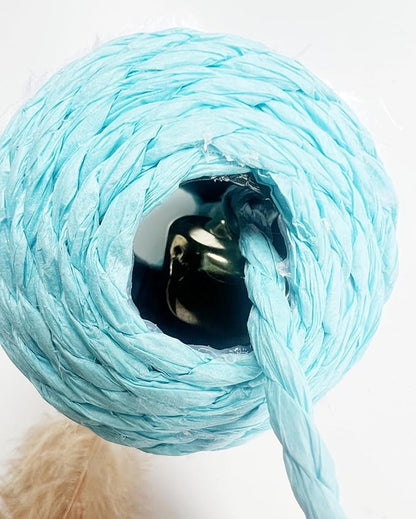 1x Hemp Ball Cat Toy,Six-Hole Hollow-Out Designed,Sisal Hemp Woven Cat Toy, Plume Bell Inside,Special Kitten Chew Toys for Indoor Cats,Interactive pet (Random Color Delivery, 6cm Ball)