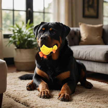 Vaulted Skulls & Co Dog Duck Toy Small 5" | Rope Dog Toys | Ducky Pet Toys | Tug of War Rope Doggy Toy | Pull & Tug Dogs Toy | Duck Dogs Treats | Yellow/Orange | 5" (2)