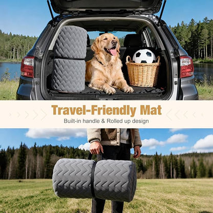 Lekereise Soft Dog Car Mat for Hard Bottom Seat Extender 55.1 x 26.8 inch- Waterproof Washable Dog Car Mat, Orthopedic Egg-Crate Foam Pet Bed, Fits Most Hard Bottom Dog Car Beds/SUVs/Trucks-Grey
