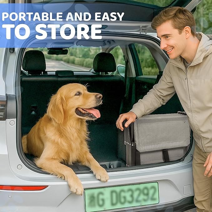 Dog Car Stairs – Portable Non-Slip Pet Stairs for High Cars, SUVs & Trucks, Foldable Design, 200 lb Support | EOSET