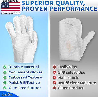 Premium Pet Cleaning Gloves for Dogs & Cats - 1 Bag of 20 Pcs - Disposable Glove Wipes for Bathing, Deodorizing & Grooming - Dog Bath Mitts for Paws, Fur, Face & Butt - Hypoallergenic + Lick Safe