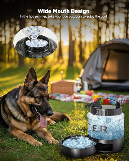 Portable Dog Water Bottle Bowl - 56 oz Travel Water Bowl Dispenser for Dogs Leak Proof, Suitable for Large Pet Drinking, A Must Have for Outdoor, Camping, Walking, Beach, Hunting, and Other Scenes