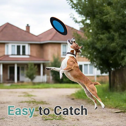3 Packs Nylon Interactive Dog Flying Disc - Floating Dog Toys for Aggressive chewers - Water Toys for Dogs (Orange and Blue)