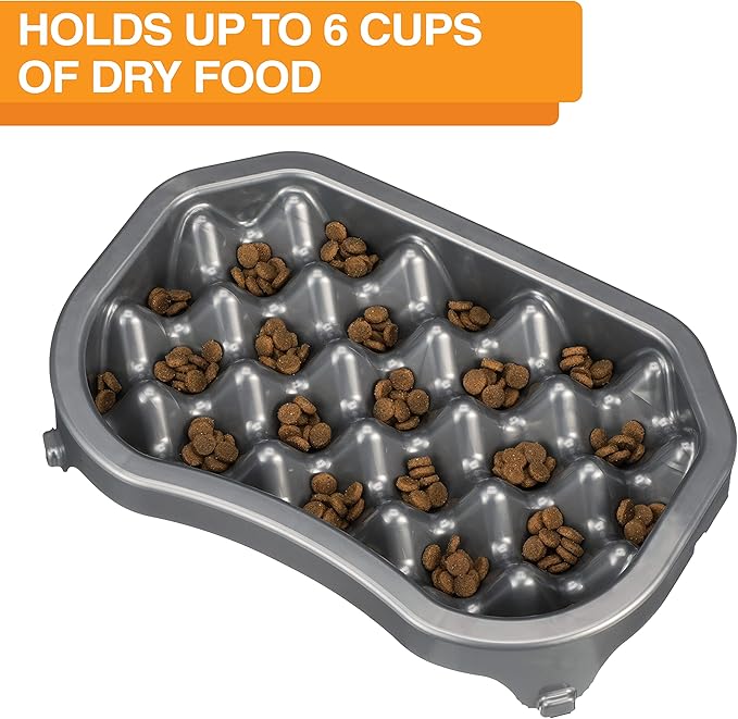 Neater Pet Brands Neater Slow Feeder Dog Bowls, Slows Down Fast Eaters to Help Digestion & Prevent Overeating, Non-Slip Dog Bowl, BPA-Free, Holds 6 Cups of Food for Medium to Large Breed Dogs or Puppy