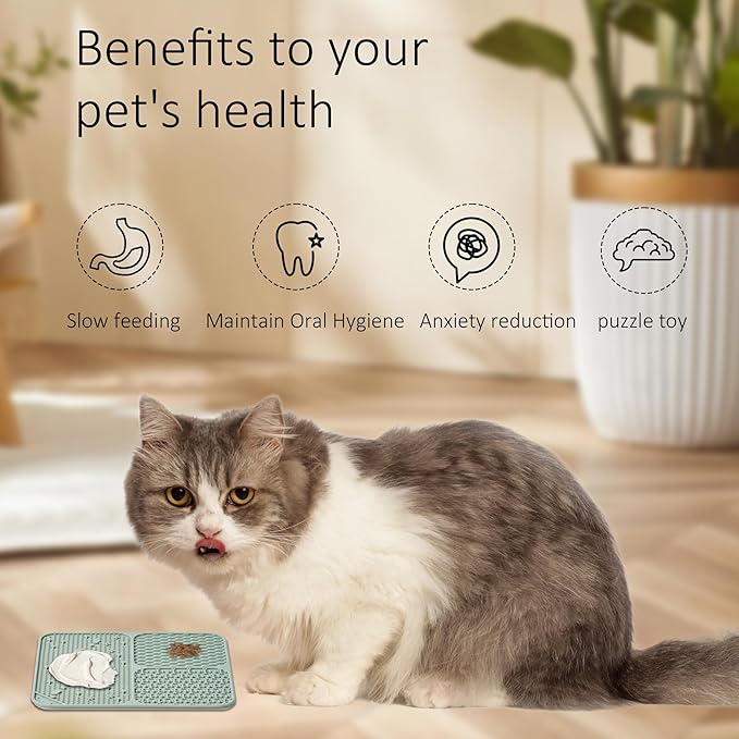Lick Mat for Dogs Cats(2pcs, Small, 5.9") Easy Clean Silicone Licking Pad Slow Feeder for Pets with Suction Cups, Enrichment Accessories Anxiety Boredom Relief, Keep Them Busy for Bathing