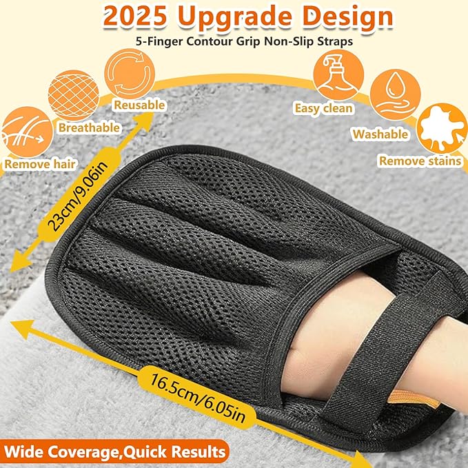 Pet Hair Remover Glove, Pet Hair Remover for Laundry, ReusableElectrostatic Dog Cat Hair Removal Gloves for Furniture