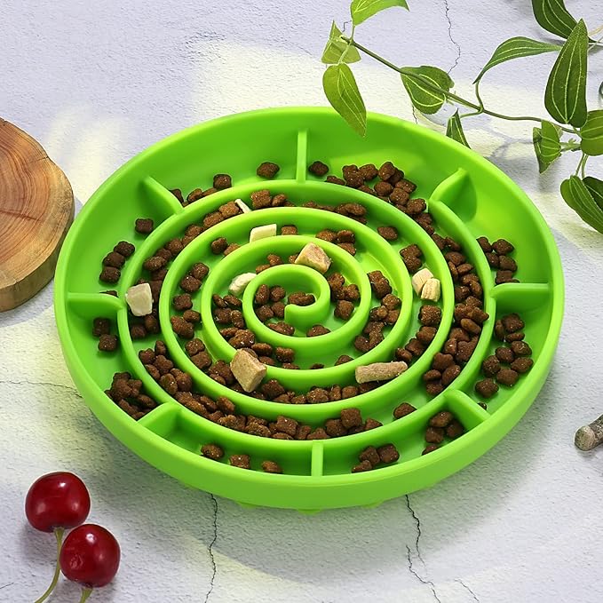 Slow Feeder Bowl,Soft Silicon Rubber Slow Feeder Slow Down Eating Time for Dog Cat Puppy Pet with Stong Suction Cups for Dog Bowls Slow Eating Bowls