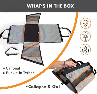 K&H Pet Products Buckle N Go Dog Car Seat for Small Dogs, Waterproof Fabric, Breathable Mesh Sides, Adjustable Seat Belt Leash, Carseat for Small Pets, Car Seat Carrier - XS 16 X 14 X 14in