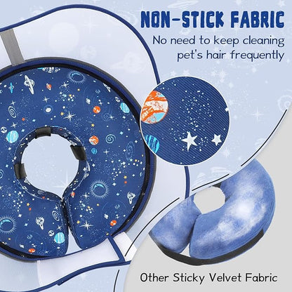 Elevated Inflatable Dog Cone Collar to Stop Licking, Dog Donut Collar After Surgery, Soft Pet Cone Alternative for Small Medium Large Dogs