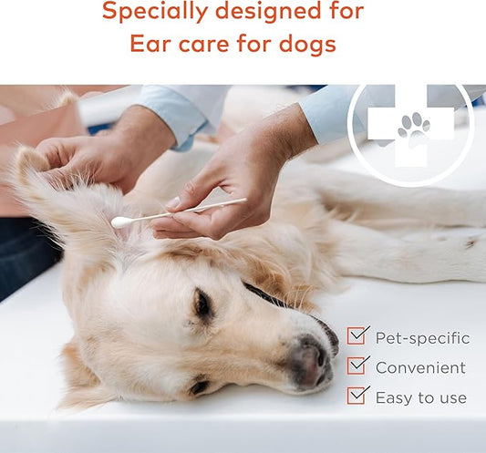 Cotton Swabs for Dogs and Cats - Cat & Dog Ear Cleaner Long Cotton Swab - Extra Large Cotton Head, Cat & Dog Ear Cleaning Kit for Puppies, Multipurpose Pet Cotton Swabs (Extra Large 100 Buds)