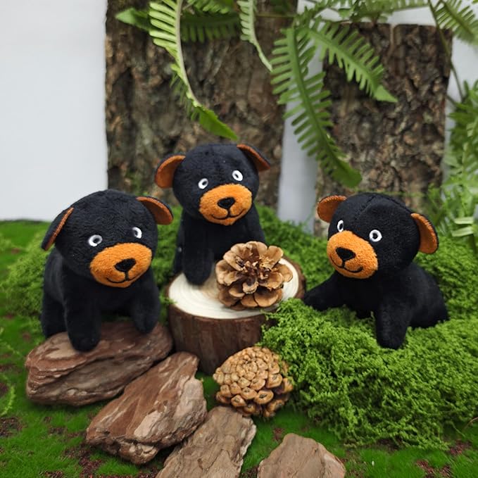 Bear Plush Dog Toy Squeaky Toy, Interactive Hide and Seek Replacement Dog Toys for Small & Medium Dogs (3Pcs Squeaky Bear)