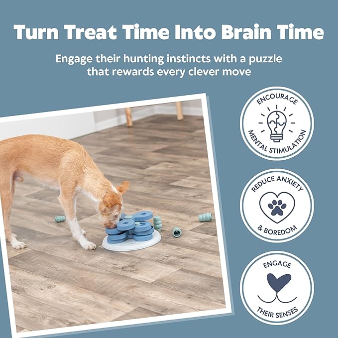 TRIXIE Flower Tower Dog Activity Interactive Toy, Level 3 Food Puzzle Game, Brain Teasing Treat Dispenser, IQ and Mental Development Toy for Smart Dogs, Enrichment Toy for Boredom Busting