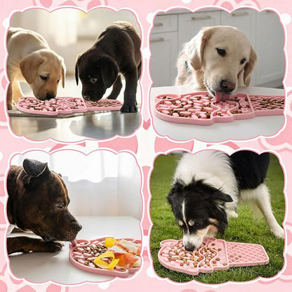 Ceenna Lick Mat for Dogs and Cats Silicone Snuffle Mat Slow Feeder Lick Pat Easy Clean Pet Slow Feeder Anxiety Relief Dog Slowing Feeders Licks Pat Feeding Mats for Pet Training Mats(Ice Cream Style)