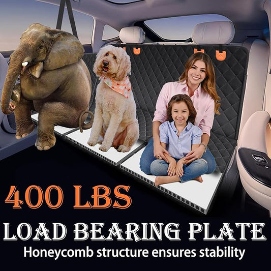 Back Seat Extender for Large Dogs, Dog Car Seat Cover Hard Bottom Holds 400lbs, Sturdy Backseat Extender for Dogs, Waterproof Dog Hammock for Dog, Car, SUV, Truck