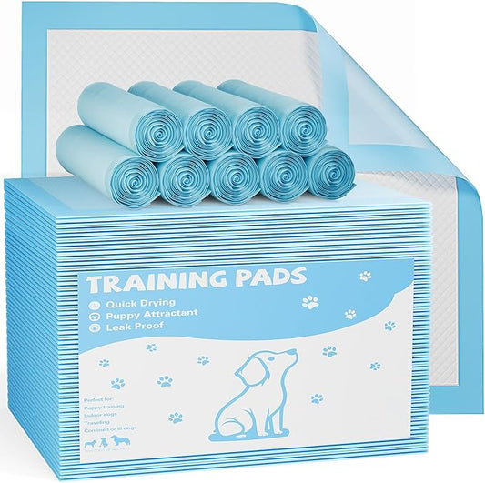 Sweetcrispy 150 Count Dog Puppy Training Pee Pads - Absorbency Disposable Underpads, Leakprood and Quick Drying, Regular Size 21.95''x 21.95'' for Potty Training, Incontinence Pads