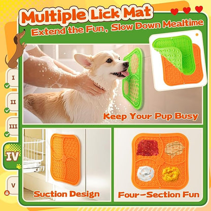 10 Pack Complete Dog Puzzle Toys Set-Dog Lick Mat & Feeding Bowl with Suction Cups for Small & Medium Breeds,Enrichment Toys for IQ Training & Mentally Stimulating