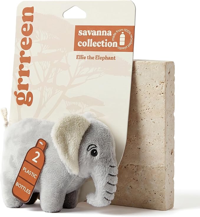 Dog Toys | Plush Toy Elephant Stuffed Animal for Dogs | Small Eco Friendly Toy - Easy to Clean and Made from Non Toxic Materials