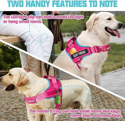 AUROTH Dog Harness and Leash Set, Soft Padded Service Dog Vest with 5.25FT Dog Leash, No Choke, Easy On Pet Vest, Adjustable Reflective No Pull Dog Harness Small Sized Dog, Easy Walking and Training
