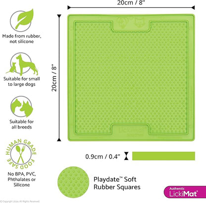 LickiMat Classic Soother, Dog Feeding Mat for Boredom and Anxiety Relief, Ideal for Food, Treats, Yoghurt or Peanut Butter, Lick Mats, Fun Alternative to a Slow Feeder Bowl, Green