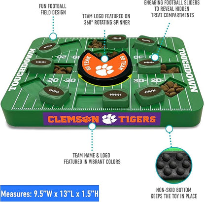 Pets First NCAA Clemson Large Puzzle Toy, Dog Puzzle Treat Toy, New Large Size, Interactive Dog Treat Toy, Dog Slow Feeding Toy