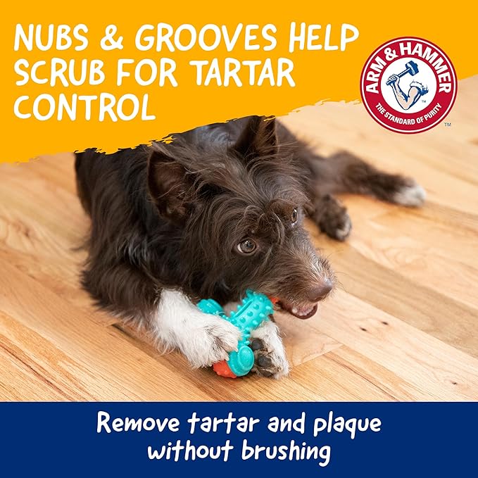 ARM & HAMMER for Pets Nubbies Wishbone Dog Dental Toy| Best Dog Chew Toy for Moderate Chewers | Dog Dental Toy Helps Reduce Plaque & Tartar | Chicken Flavor Baking Soda (Pack of 24)