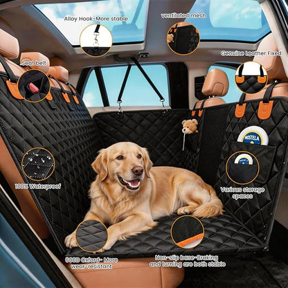 Back Seat Extender for Dogs with Hard Bottom, Dog Car Seat Cover for Back Seat, Waterproof Backseat Dog Extender & Hammock, Fits Most Cars, SUVs &Trucks, Medium&Large Dogs