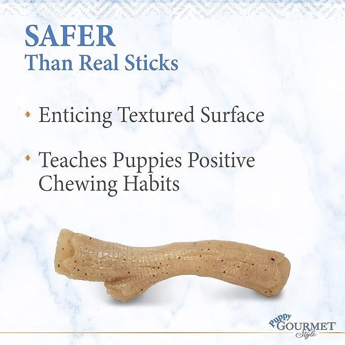 Nylabone Gourmet Style Stick Strong Chew Toy for Puppies, Soothing Puppy Teething Toys, Puppy Enrichment, Chicken Flavor, Medium - Up to 35 lbs., 1 Count