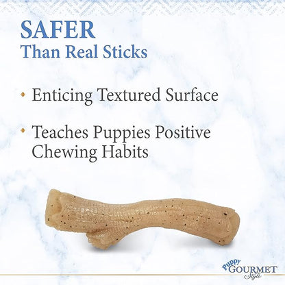 Nylabone Gourmet Style Stick Strong Chew Toy for Puppies, Soothing Puppy Teething Toys, Puppy Enrichment, Chicken Flavor, Medium - Up to 35 lbs., 1 Count