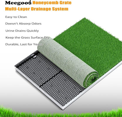 Replacement Artificial Grass for Dog Potty – 31.5" x 23.6" Large Fake Grass Pad, Quick-Dry Drainage Backing, Odor Control & UV Resistant, for Indoor/Outdoor Dog Potty Tray (Grass Only)