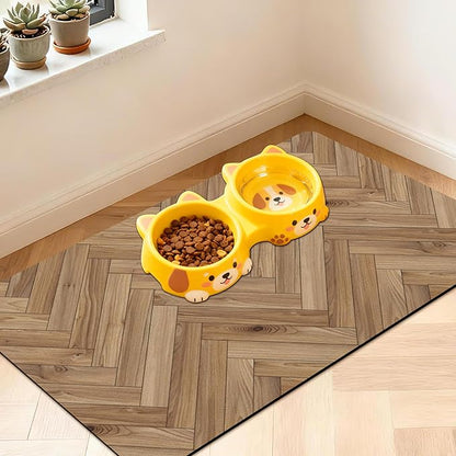 Pet Feeding Mat for Floors Waterproof Dog Mat for Food and Water Absorbent Quick Dry Non Slip mat for Cat Bowls