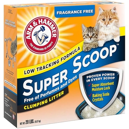 Arm & Hammer Super Scoop Litter, Unscented, 20 Lbs