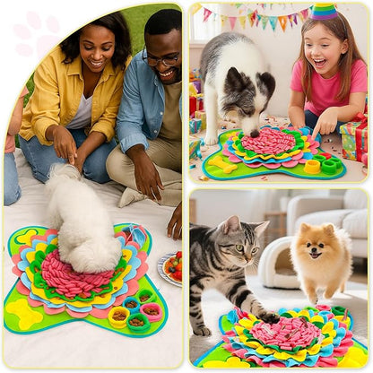 Snuffle Mat for Dogs 19"x19", Interactive Dog Enrichment Puzzle Toys to Keep Busy for Puppy Small Medium Dogs Cats, Cognitive Sniff Foraging Mat for Slow Feeding Treat Game Mental Stimulation
